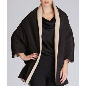 Josie Natori Black Relaxed Reversible Dalan Cape Jacket
